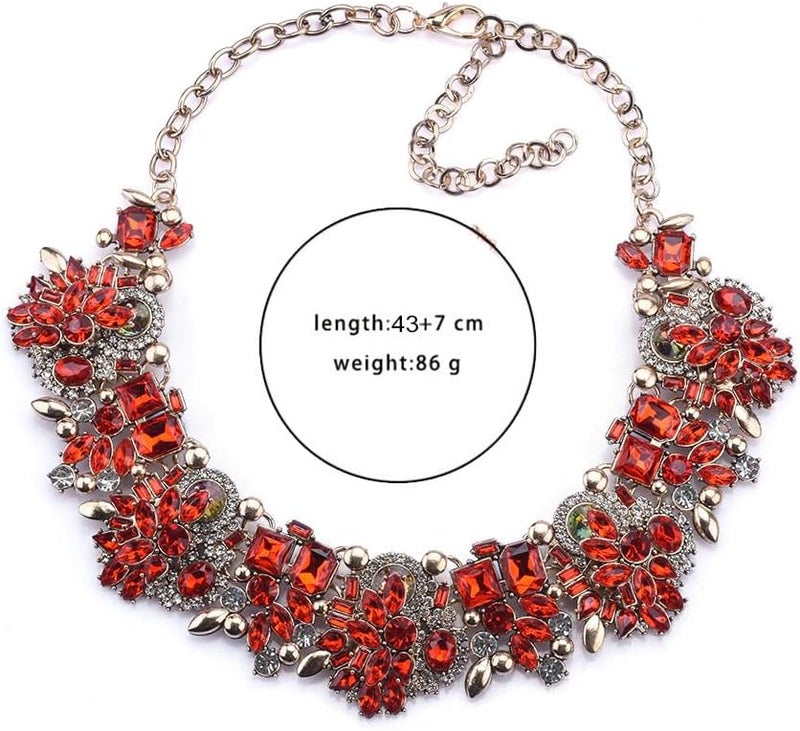 Zthread Bib Statement Necklace Colorful Glass Crystal Collar Choker Necklace for Women Fashion Accessories - Image 3